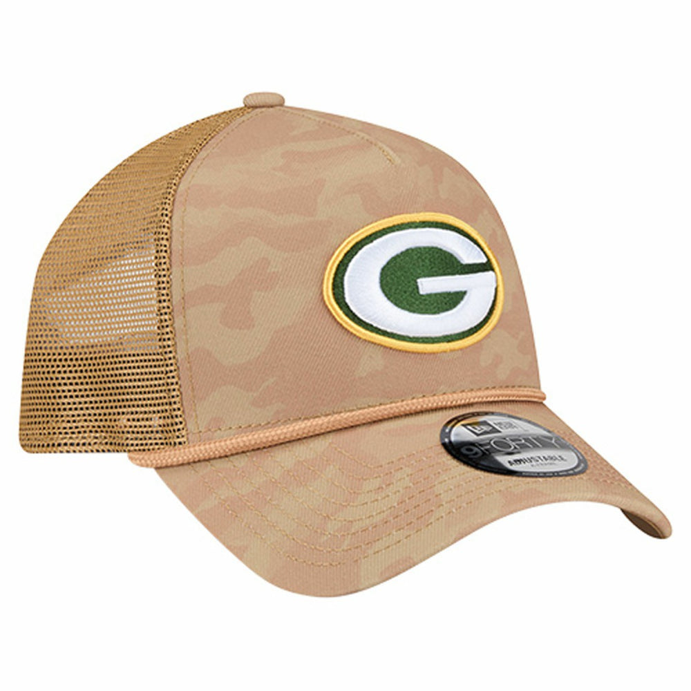 Green Bay Packers New Era Wheat Camo 9FORTY Adjustable Hat - Tan sale