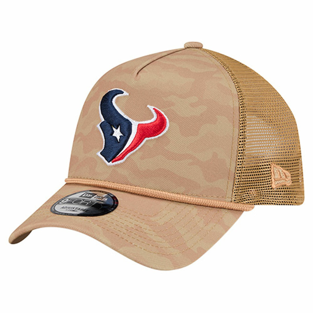Houston Texans New Era Wheat Camo 9FORTY Adjustable Hat - Tan discount