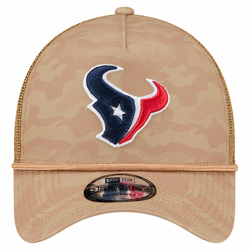Houston Texans New Era Wheat Camo 9FORTY Adjustable Hat - Tan discount