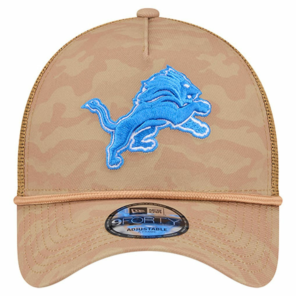 Detroit Lions New Era Wheat Camo 9FORTY Adjustable Hat - Tan for sale