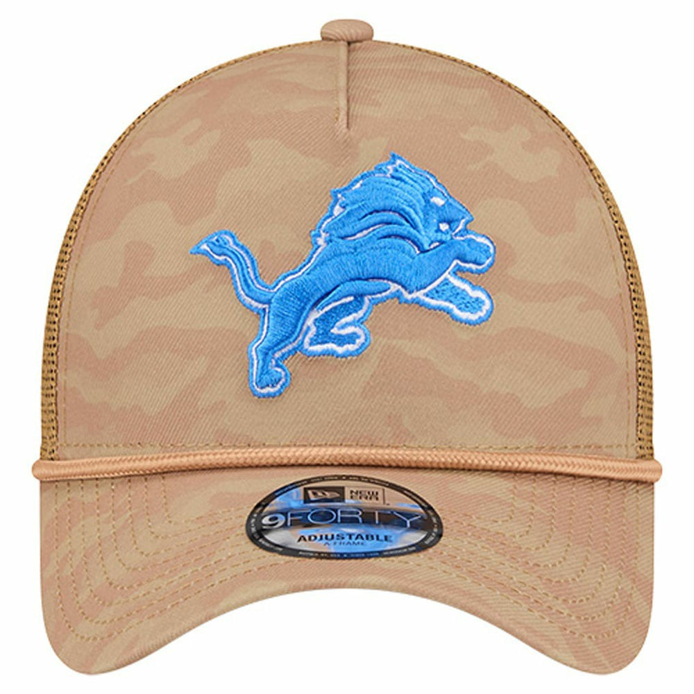 Detroit Lions New Era Wheat Camo 9FORTY Adjustable Hat - Tan for sale