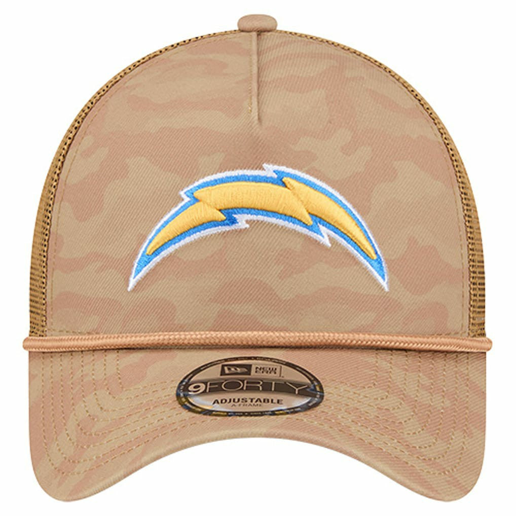 Los Angeles Chargers New Era Wheat Camo 9FORTY Adjustable Hat - Tan sale