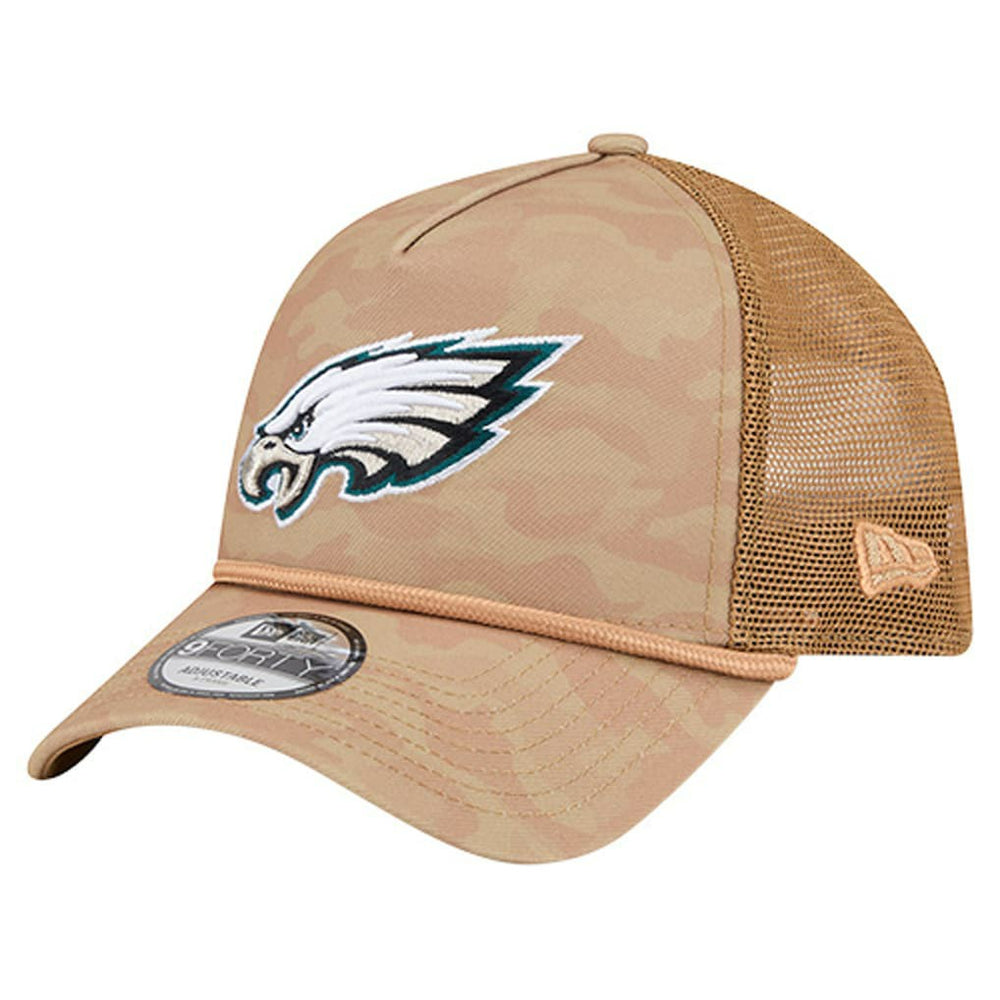 Philadelphia Eagles New Era Wheat Camo 9FORTY Adjustable Hat - Tan for sale