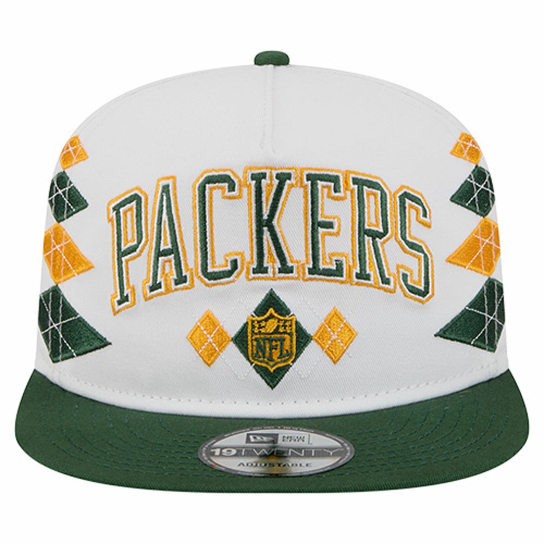Green Bay Packers New Era Argyle 19TWENTY Adjustable Hat - White discount