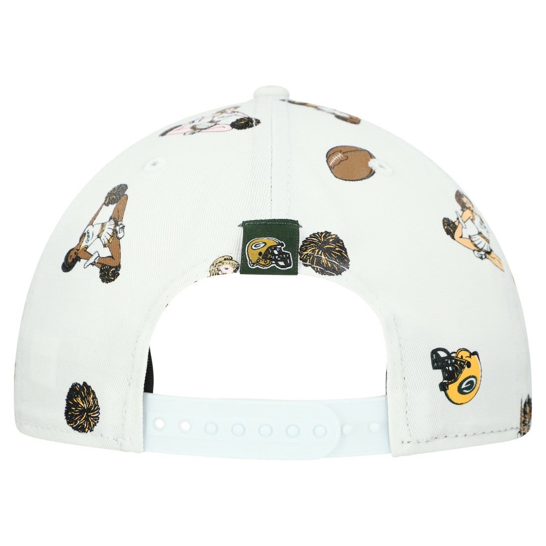Green Bay Packers New Era Team Cheer 19TWENTY Snapback Hat - White cheap