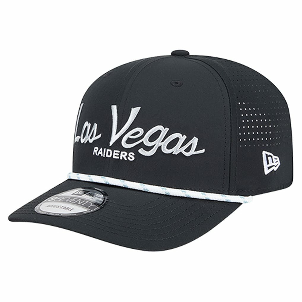 Las Vegas Raiders New Era Script 9SEVENTY Adjustable Hat - Black on sale