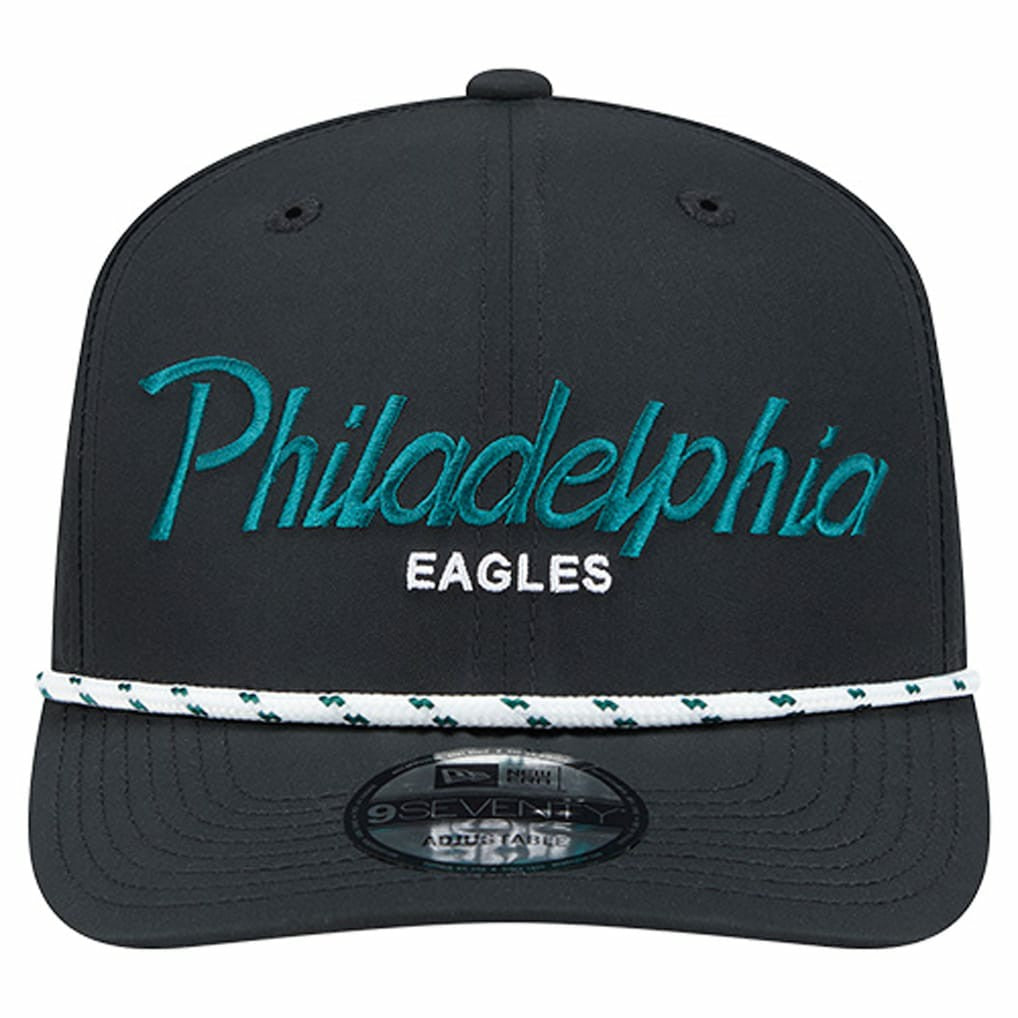 Philadelphia Eagles New Era Script 9SEVENTY Adjustable Hat - Black outlet