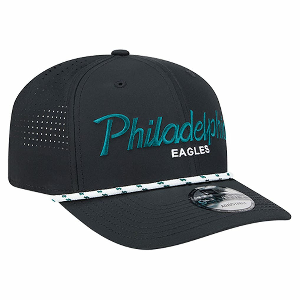 Philadelphia Eagles New Era Script 9SEVENTY Adjustable Hat - Black outlet