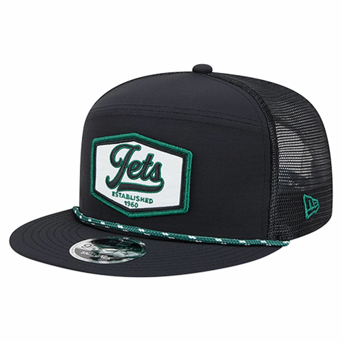 New York Jets New Era Ripstop Patch 9FIFTY Split Panel Snapback Hat - Black cheap