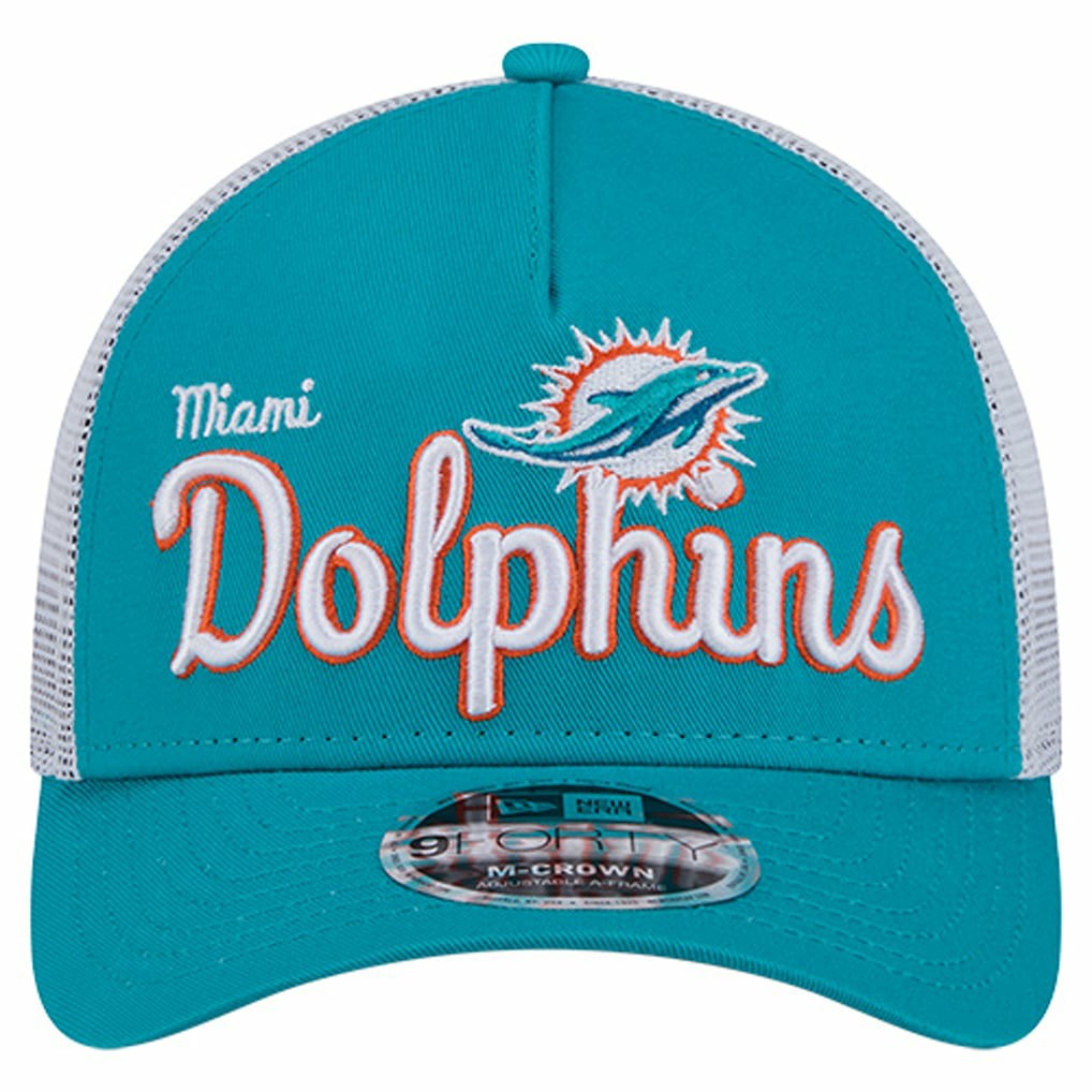 Miami Dolphins New Era Side Lines 9FORTY Adjustable Hat - Aqua discount
