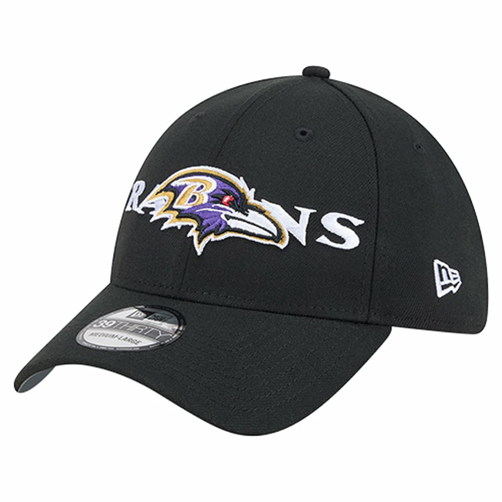 Baltimore Ravens New Era Overlap Logo 39THIRTY Stretch Fit Hat - Black outlet