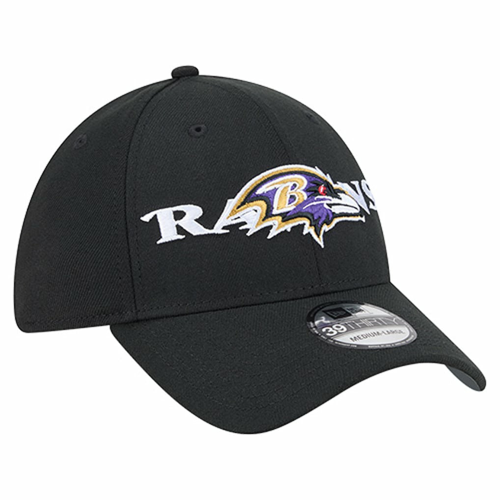Baltimore Ravens New Era Overlap Logo 39THIRTY Stretch Fit Hat - Black outlet