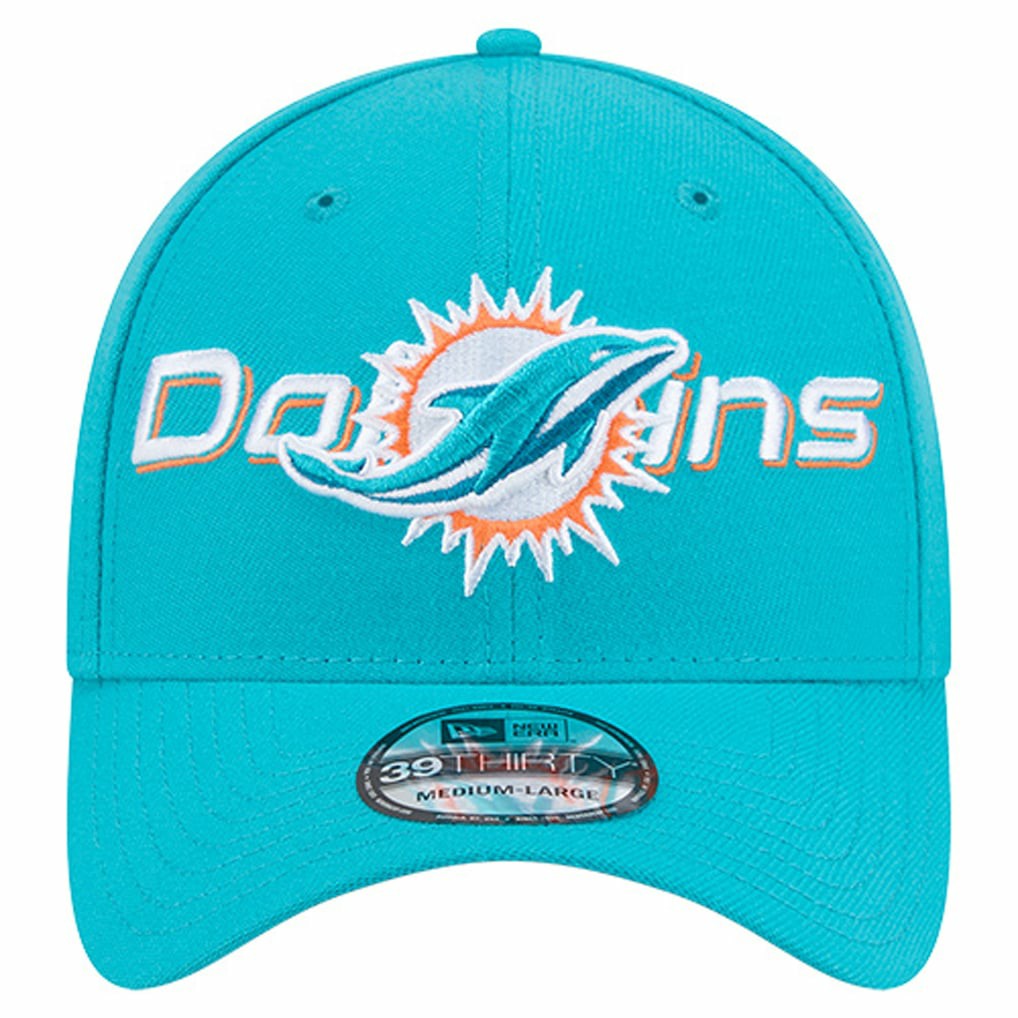 Miami Dolphins New Era Overlap Logo 39THIRTY Stretch Fit Hat - Aqua cheap