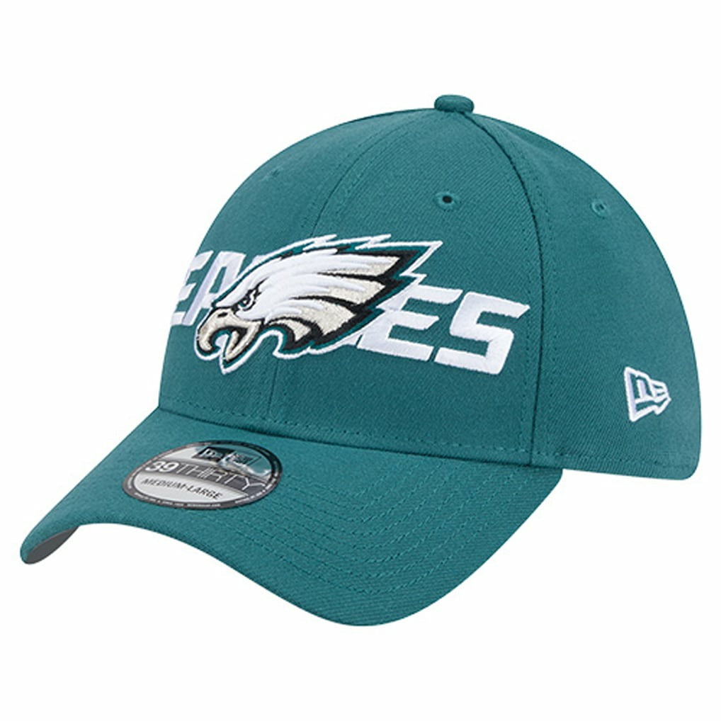 Philadelphia Eagles New Era Overlap Logo 39THIRTY Stretch Fit Hat - Midnight Green on sale