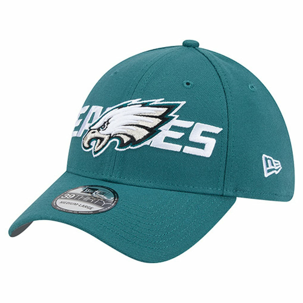 Philadelphia Eagles New Era Overlap Logo 39THIRTY Stretch Fit Hat - Midnight Green on sale