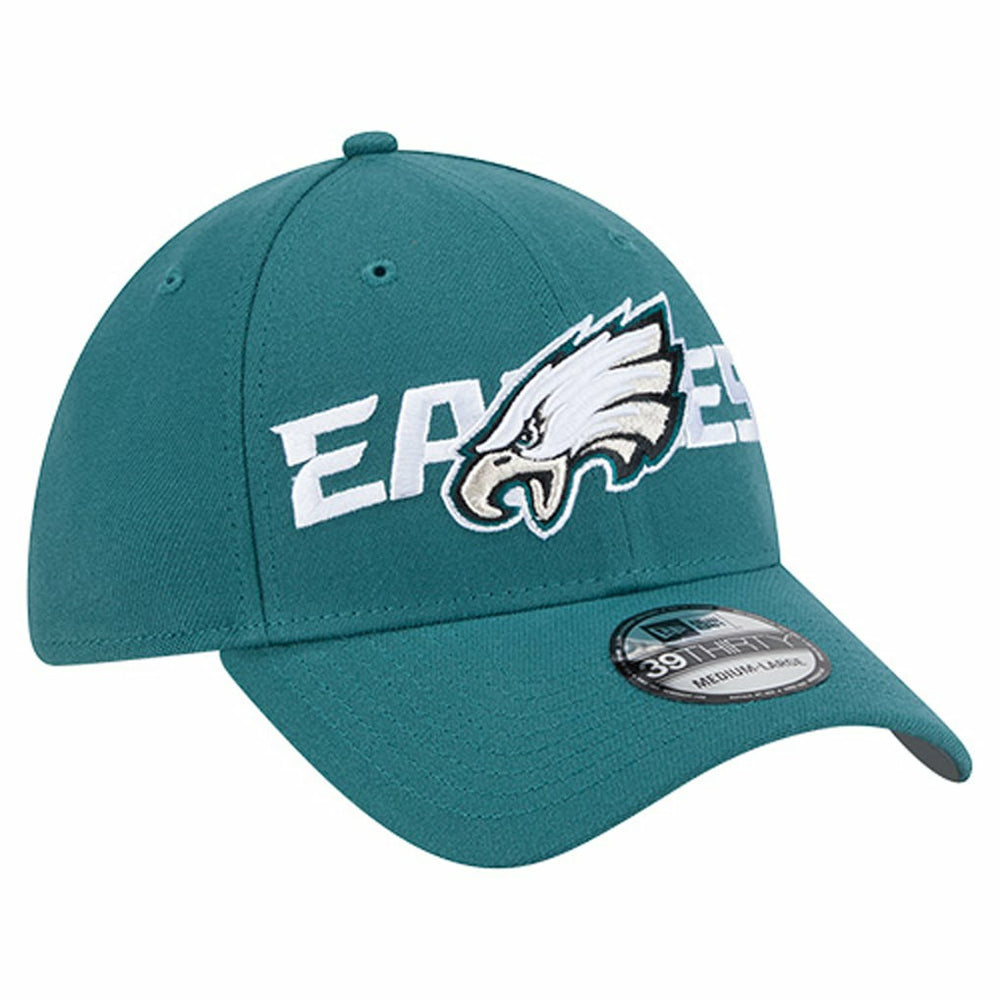 Philadelphia Eagles New Era Overlap Logo 39THIRTY Stretch Fit Hat - Midnight Green on sale