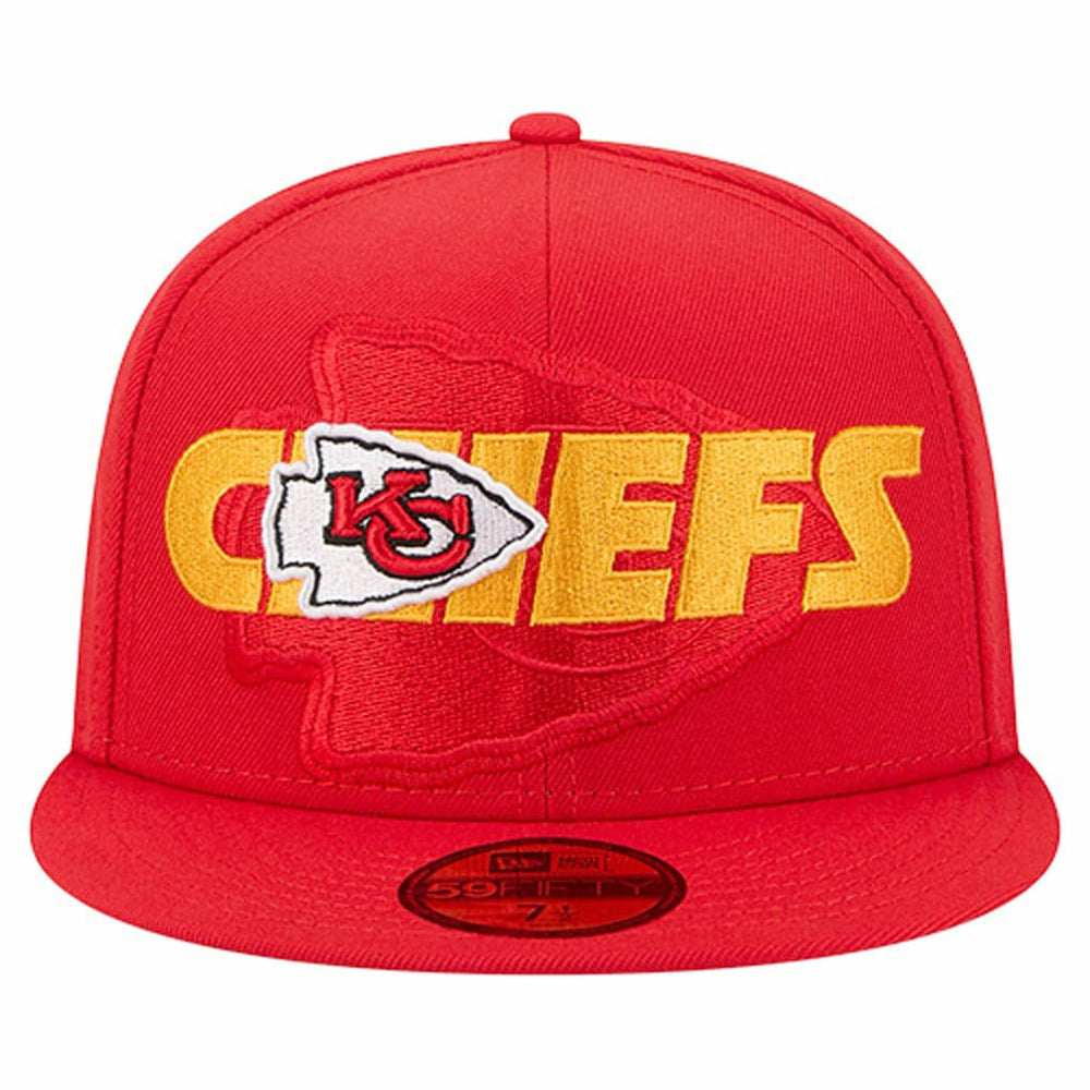 Kansas City Chiefs New Era Overlap Wordmark 59FIFTY Fitted Hat - Red outlet