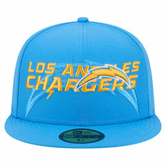 Los Angeles Chargers New Era Overlap Wordmark 59FIFTY Fitted Hat - Powder Blue sale