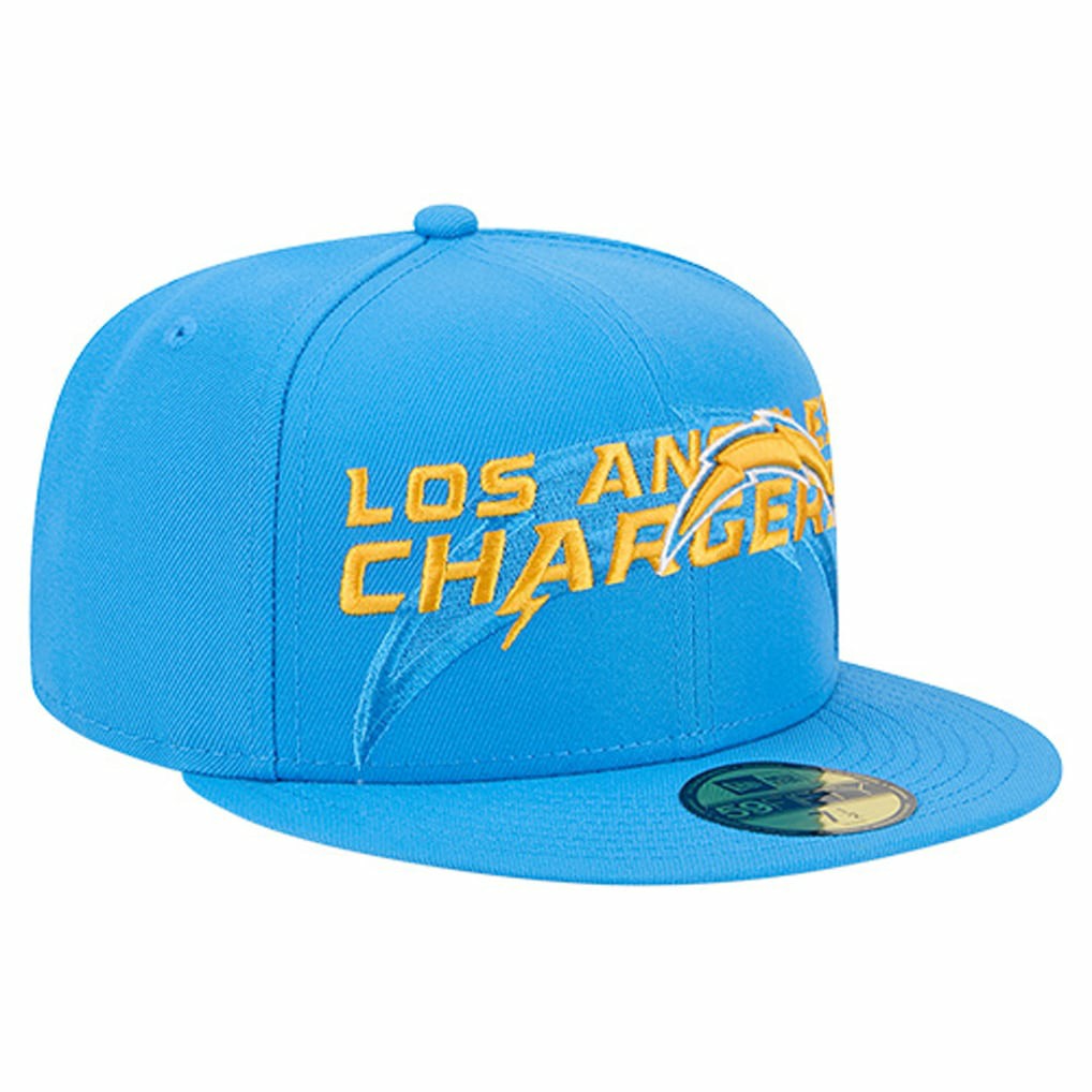 Los Angeles Chargers New Era Overlap Wordmark 59FIFTY Fitted Hat - Powder Blue sale
