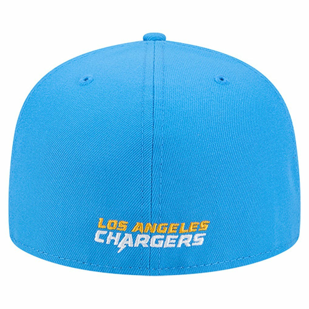 Los Angeles Chargers New Era Overlap Wordmark 59FIFTY Fitted Hat - Powder Blue sale