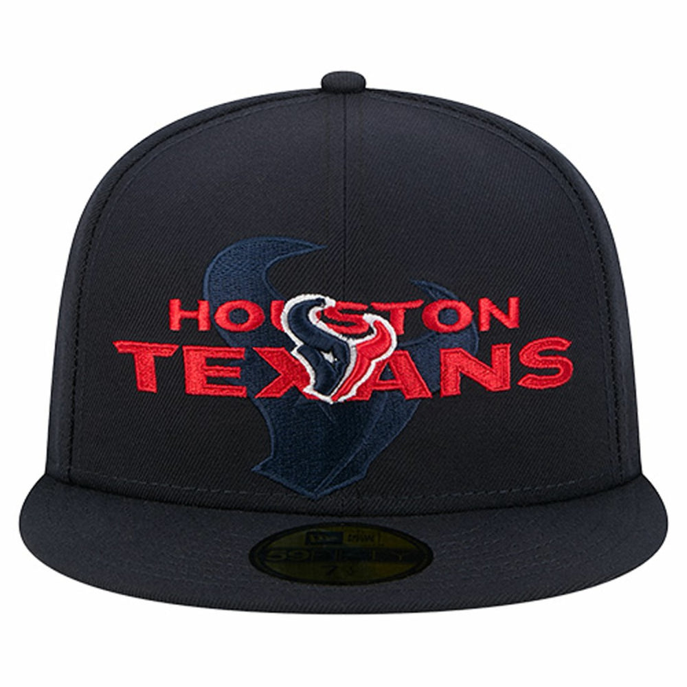 Houston Texans New Era Overlap Wordmark 59FIFTY Fitted Hat - Navy sale