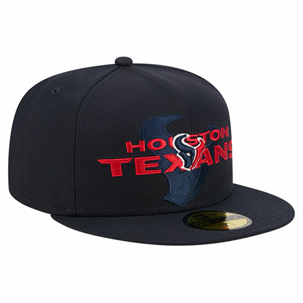 Houston Texans New Era Overlap Wordmark 59FIFTY Fitted Hat - Navy sale