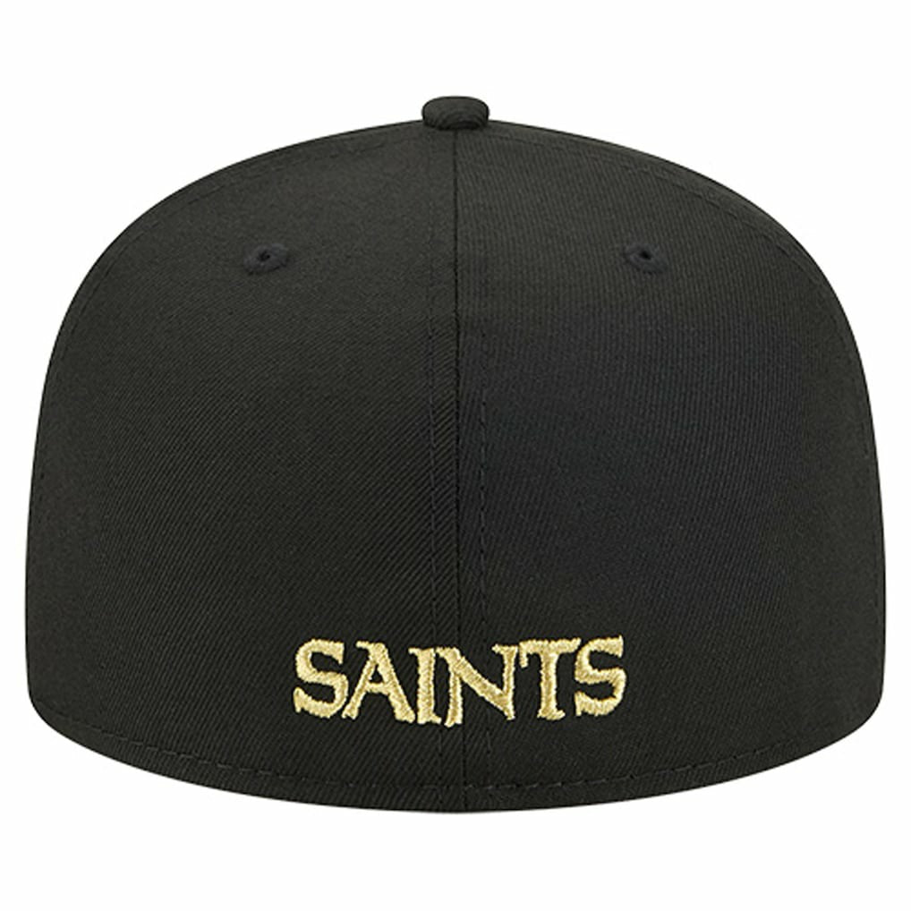 New Orleans Saints New Era Overlap Wordmark 59FIFTY Fitted Hat - Black cheap