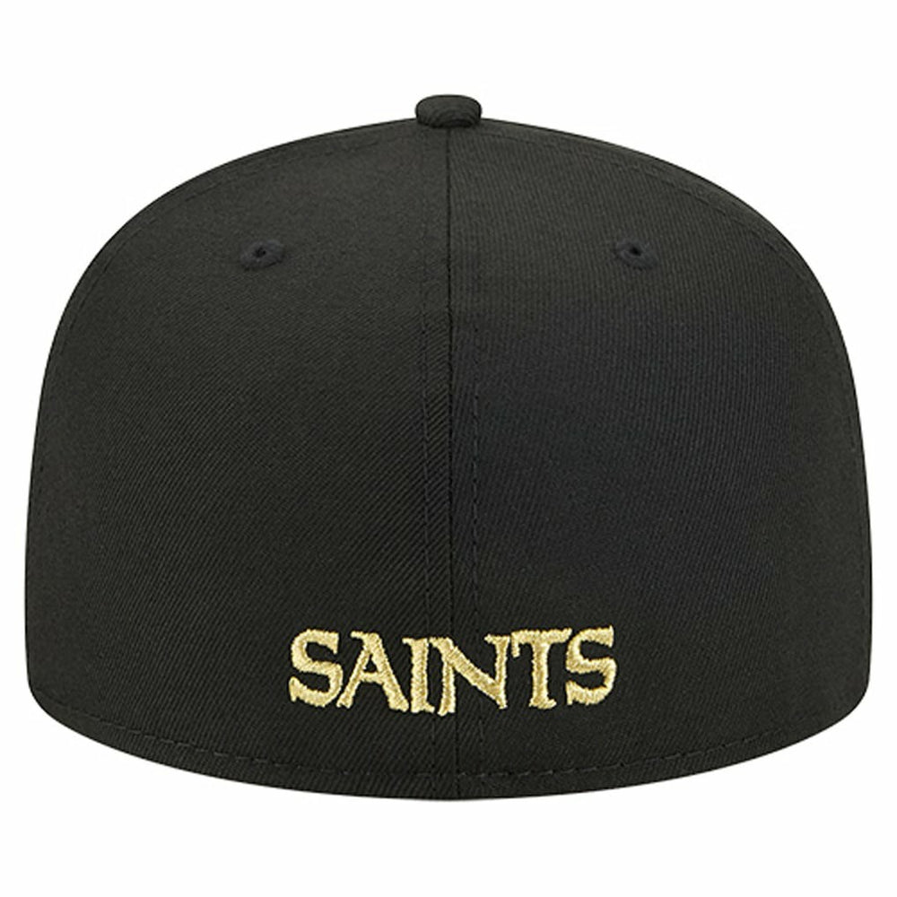 New Orleans Saints New Era Overlap Wordmark 59FIFTY Fitted Hat - Black cheap