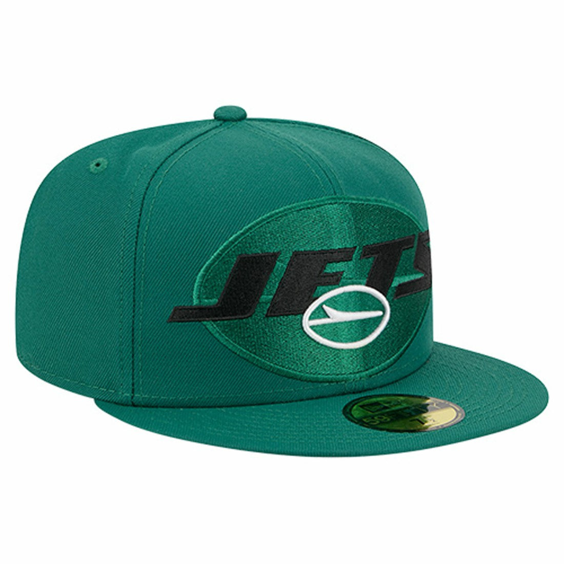 New York Jets New Era Overlap Wordmark 59FIFTY Fitted Hat - Green discount