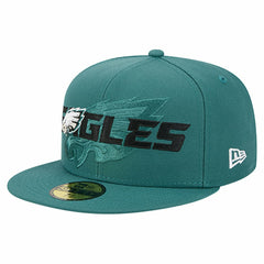 Philadelphia Eagles New Era Overlap Wordmark 59FIFTY Fitted Hat - Midnight Green cheap