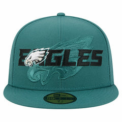 Philadelphia Eagles New Era Overlap Wordmark 59FIFTY Fitted Hat - Midnight Green cheap