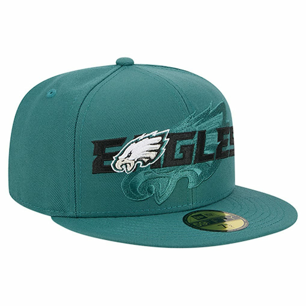 Philadelphia Eagles New Era Overlap Wordmark 59FIFTY Fitted Hat - Midnight Green cheap