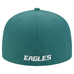 Philadelphia Eagles New Era Overlap Wordmark 59FIFTY Fitted Hat - Midnight Green cheap