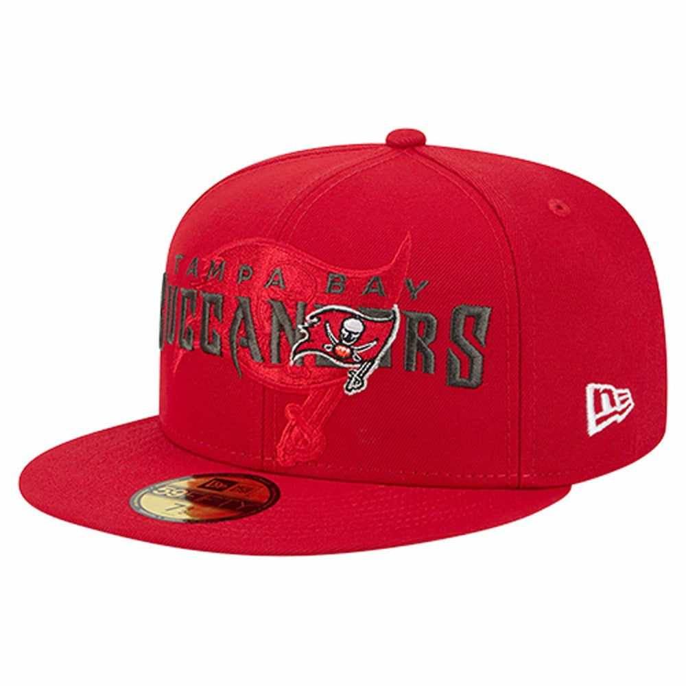 Tampa Bay Buccaneers New Era Overlap Wordmark 59FIFTY Fitted Hat - Red discount