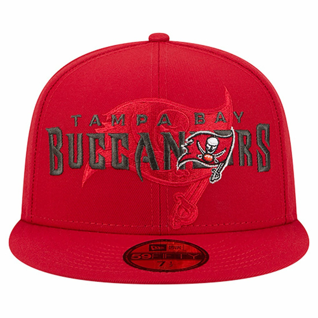 Tampa Bay Buccaneers New Era Overlap Wordmark 59FIFTY Fitted Hat - Red discount