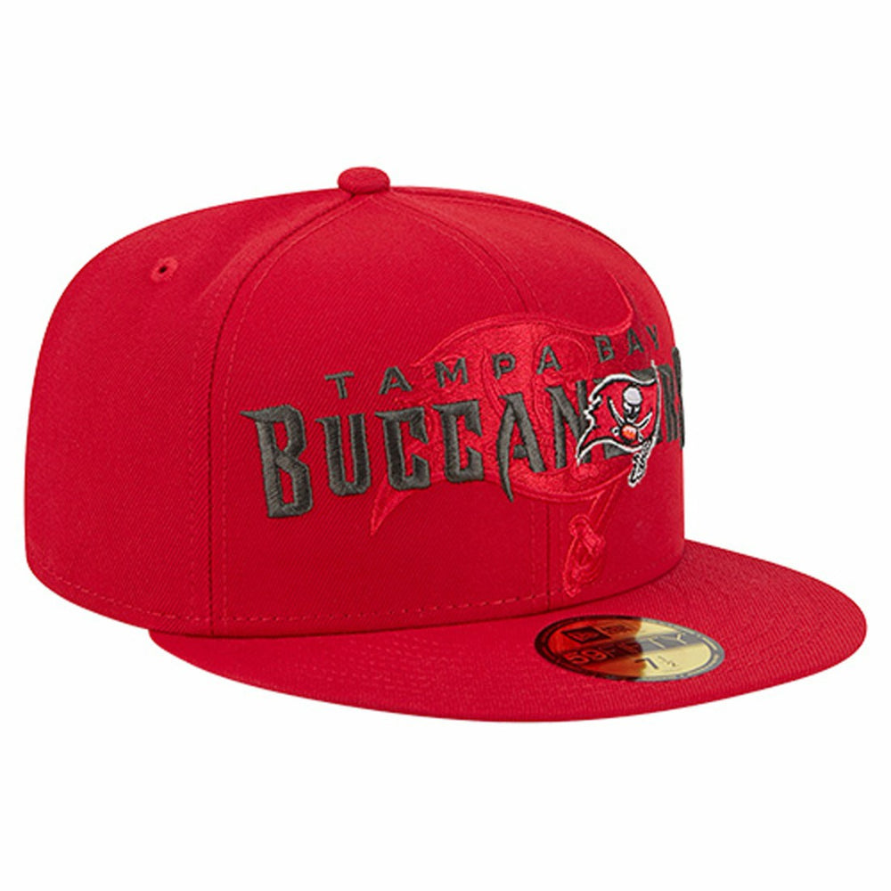 Tampa Bay Buccaneers New Era Overlap Wordmark 59FIFTY Fitted Hat - Red discount