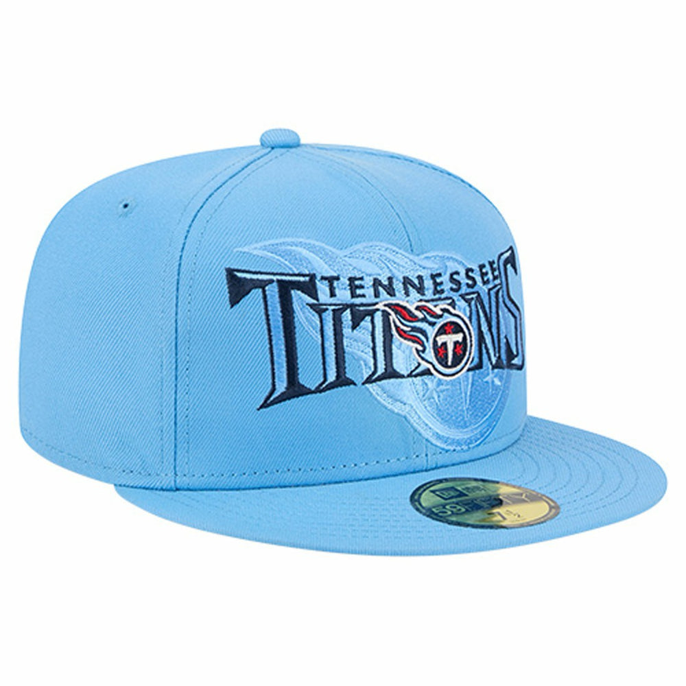 Tennessee Titans New Era Overlap Wordmark 59FIFTY Fitted Hat - Light Blue outlet