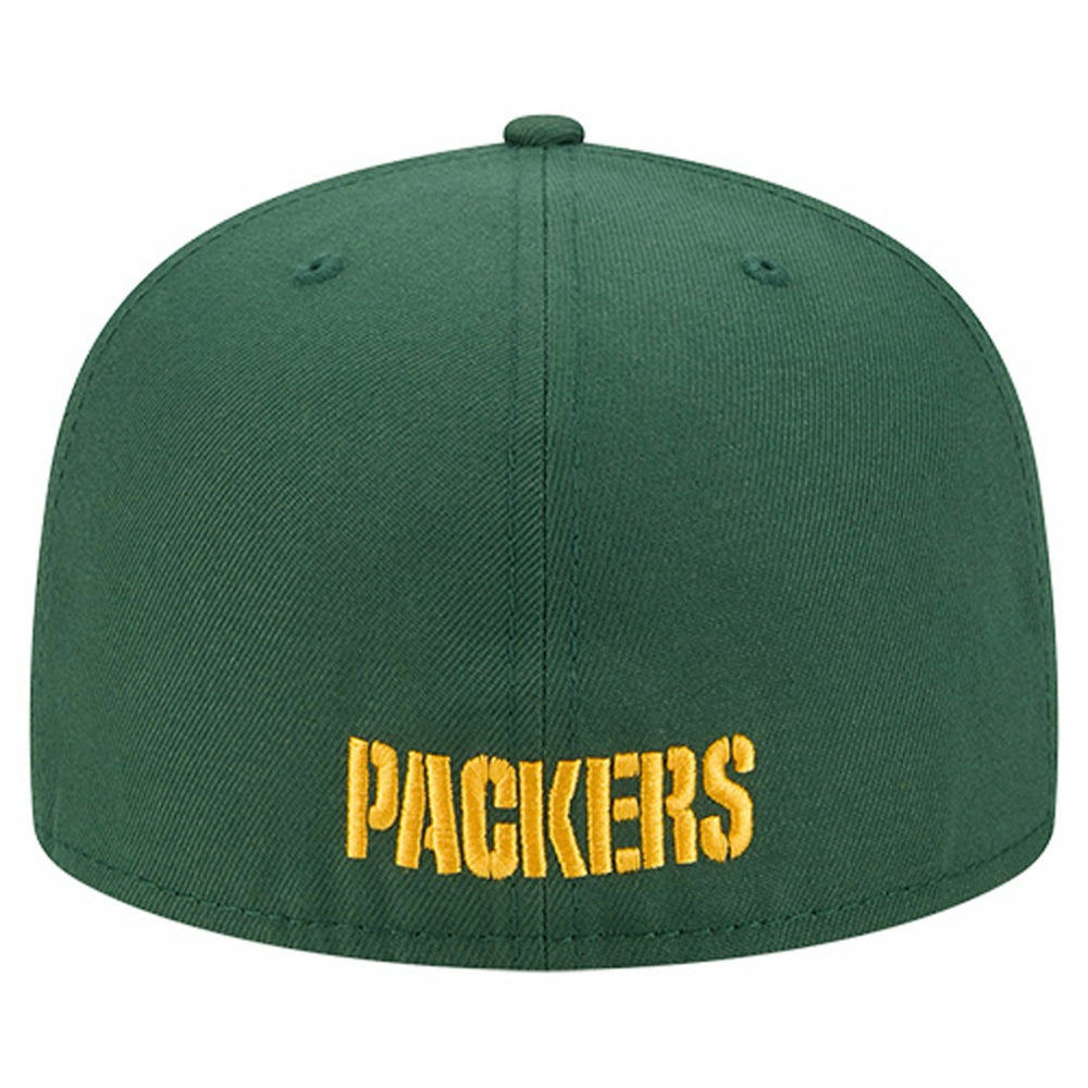 Green Bay Packers New Era Overlap Wordmark 59FIFTY Fitted Hat - Green sale