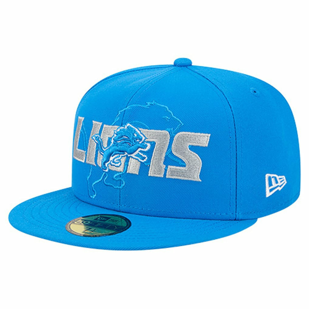 Detroit Lions New Era Overlap Wordmark 59FIFTY Fitted Hat - Blue discount