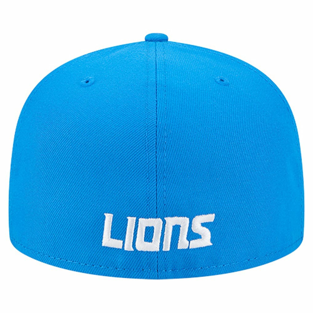Detroit Lions New Era Overlap Wordmark 59FIFTY Fitted Hat - Blue discount