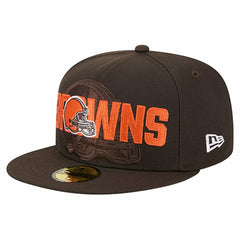 Cleveland Browns New Era Overlap Wordmark 59FIFTY Fitted Hat - Brown on sale