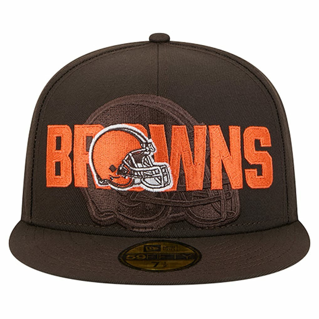 Cleveland Browns New Era Overlap Wordmark 59FIFTY Fitted Hat - Brown on sale