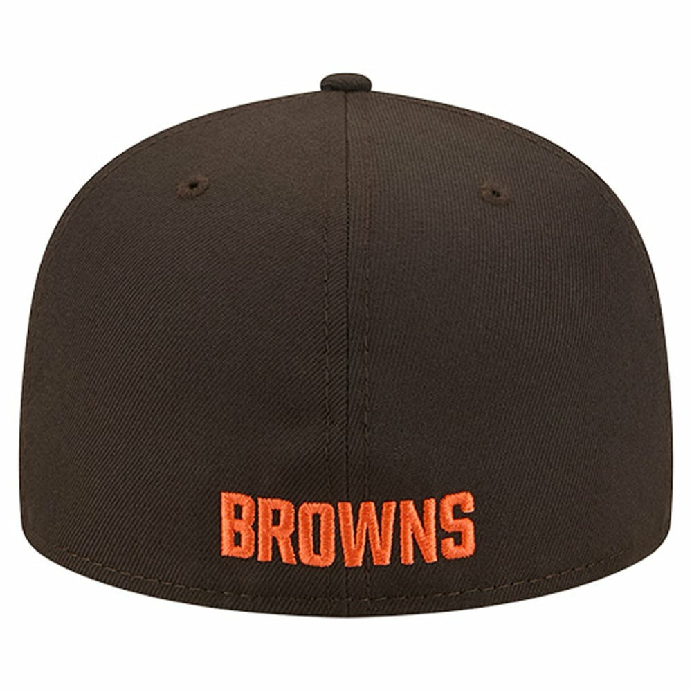 Cleveland Browns New Era Overlap Wordmark 59FIFTY Fitted Hat - Brown on sale