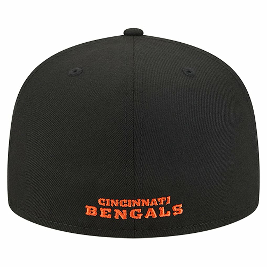 Cincinnati Bengals New Era Overlap Wordmark 59FIFTY Fitted Hat - Black for sale
