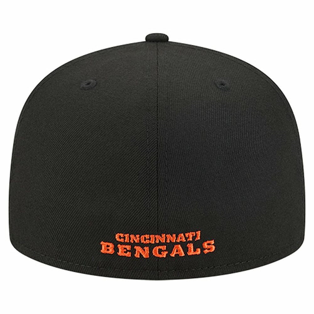 Cincinnati Bengals New Era Overlap Wordmark 59FIFTY Fitted Hat - Black for sale