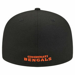 Cincinnati Bengals New Era Overlap Wordmark 59FIFTY Fitted Hat - Black for sale