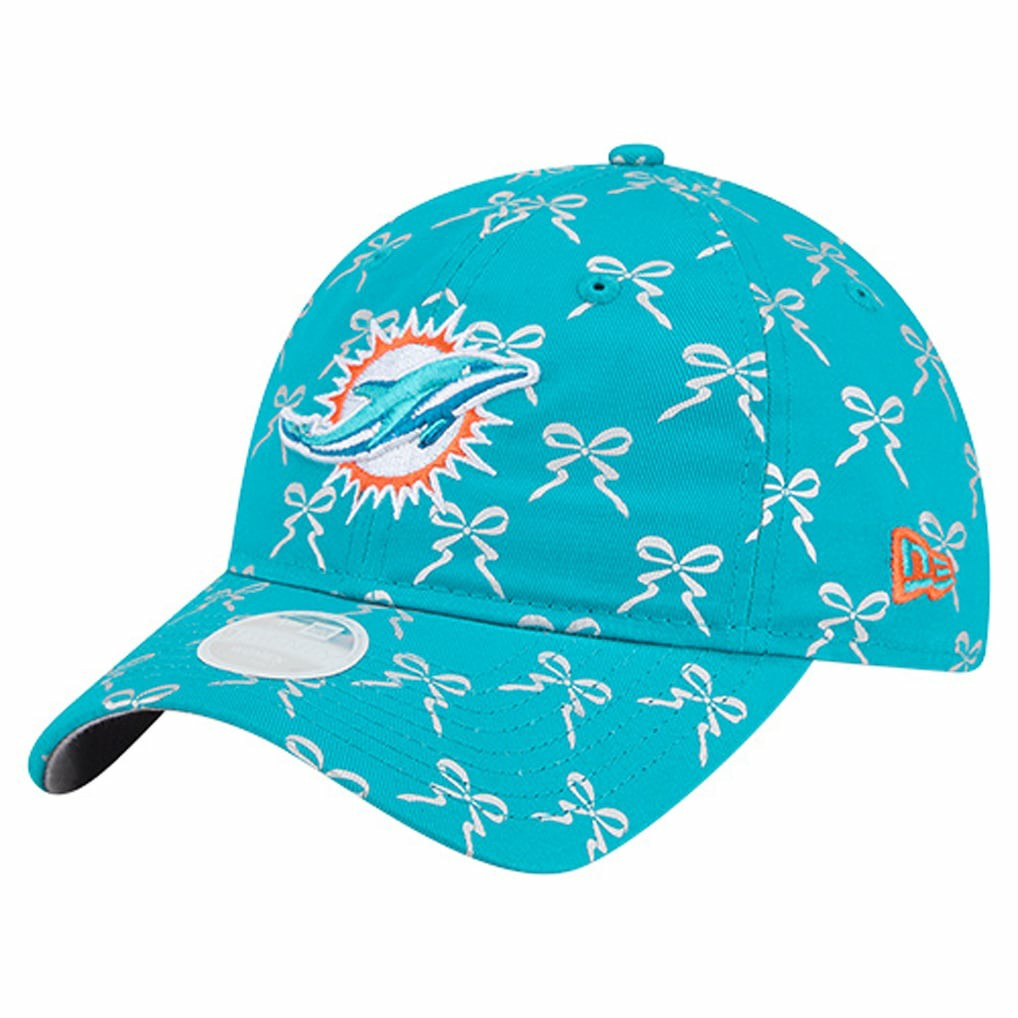 Miami Dolphins New Era Women's Ribbon 9TWENTY Adjustable Hat - Aqua on sale