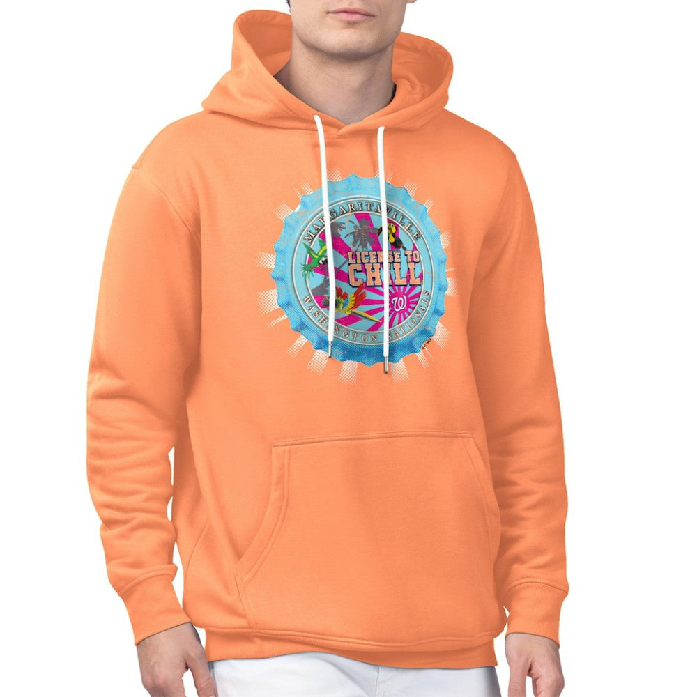 Washington Nationals Margaritaville Chill Bottle Cap Fleece Pullover Hoodie - Orange