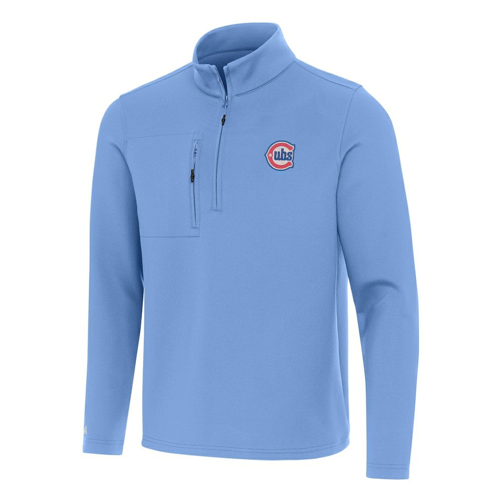 Chicago Cubs Antigua Alternate Logo Insider Quarter-Zip Pullover - Powder Blue