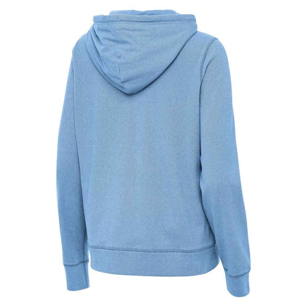 Chicago Cubs Antigua Women's Alternate Logo Justice Pullover Hoodie - Heather Powder Blue